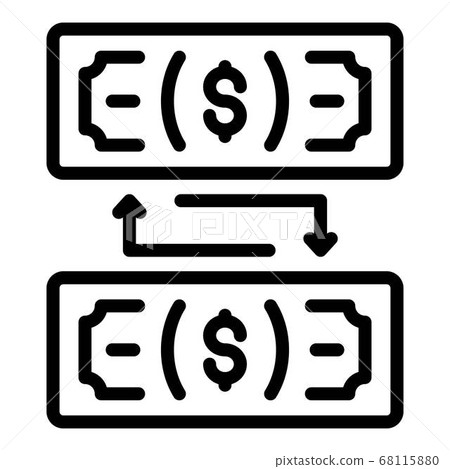 Dollar banknote exchange icon, outline style 68115880