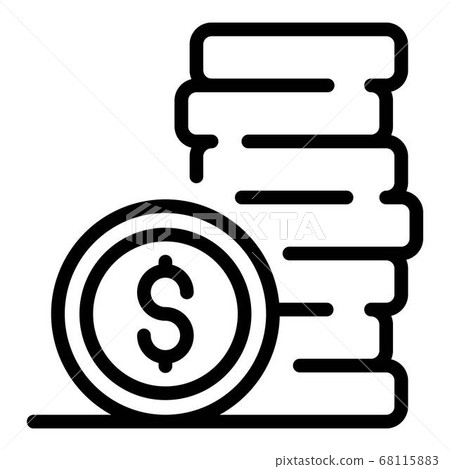 Dollar money coin icon, outline style Dollar money coin icon, outline style 68115883