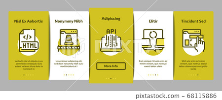 Front End Development Onboarding Elements Icons Set Vector Front End Development Onboarding Elements Icons Set Vector 68115886