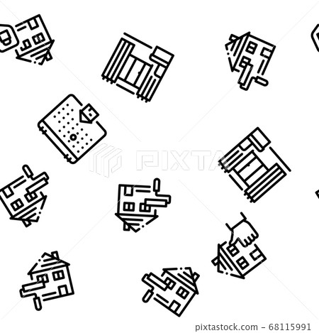 Apartment Building Seamless Pattern Vector Apartment Building Seamless Pattern Vector 68115991