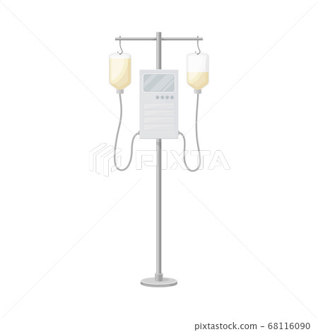 Intravenous Tubing or Fluid-administration with Display Vector Illustration Intravenous Tubing or Fluid-administration with Display Vector Illustration 68116090