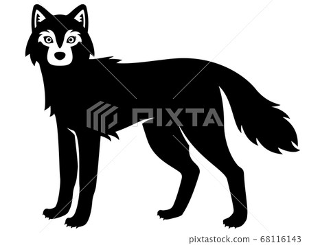 Wolf full body silhouette illustration 68116143