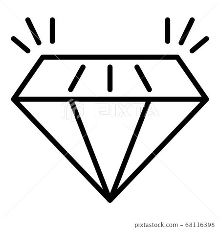 Expensive diamond icon, outline style Expensive diamond icon, outline style 68116398