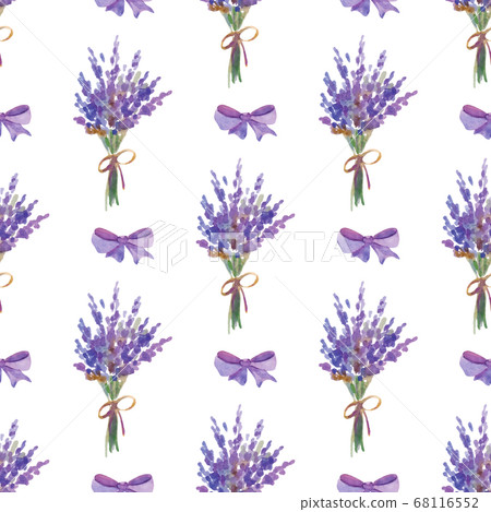 Vector illustration: seamless pattern of lavender flowers. Watercolor painting Vector illustration: seamless pattern of lavender flowers. Watercolor painting 68116552