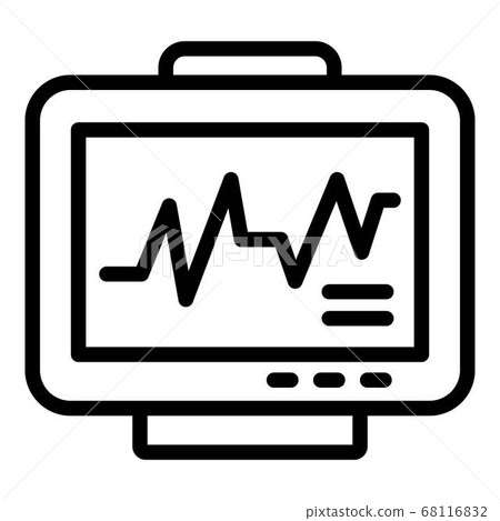 Heart rate monitor icon, outline style 68116832