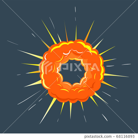 Round Explosion in Space, Bright Bang with Gleam 68116893