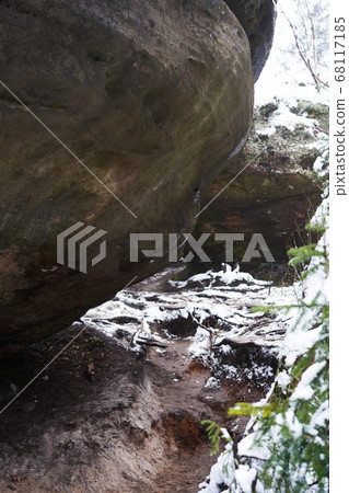 A close up of a large rock 68117185