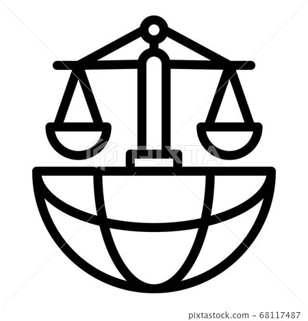 Global justice icon, outline style 68117487
