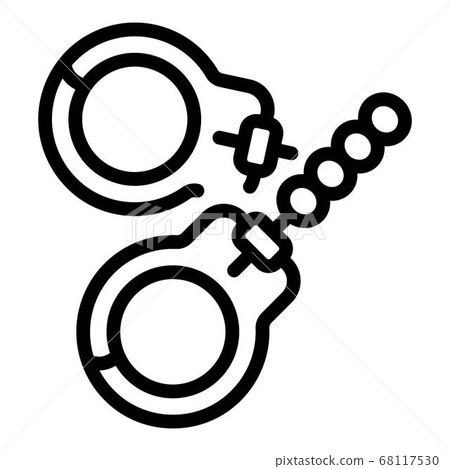 Handcuffs icon, outline style Handcuffs icon, outline style 68117530
