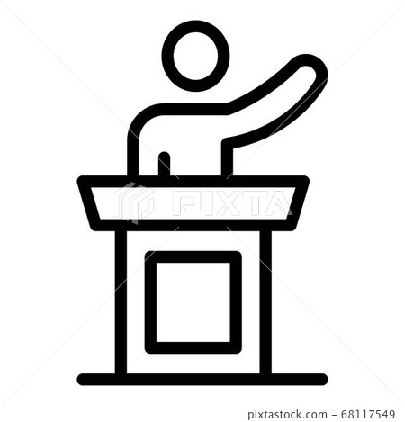 Justice speaker icon, outline style Justice speaker icon, outline style 68117549