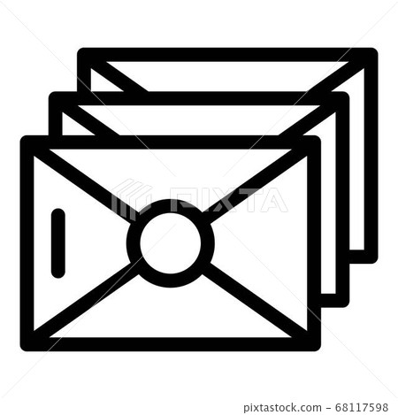Mail envelope icon, outline style 68117598