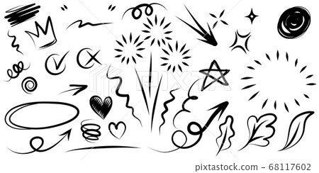 Hand drawn set elements, for concept design. 68117602