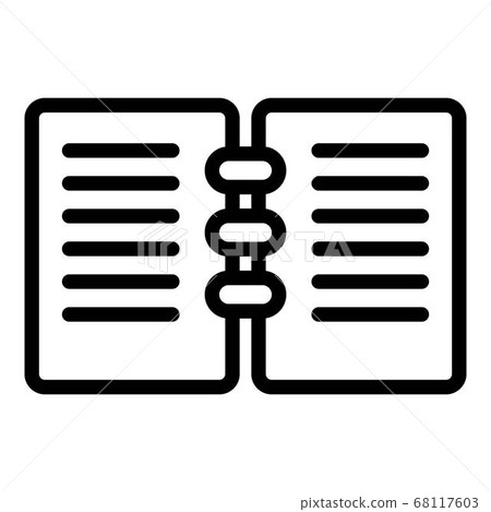 Open notebook icon, outline style - Stock Illustration [68117603] - PIXTA