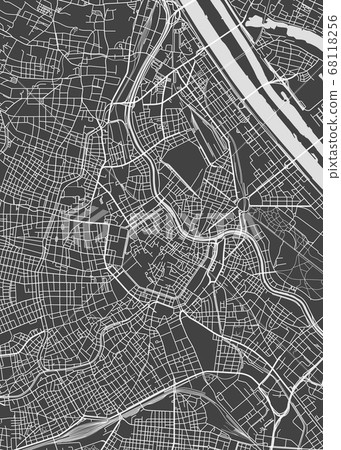 Vienna city plan, detailed vector map detailed plan of the city 68118256
