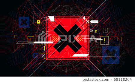 Tech futuristic red cross symbols NO, indicator sci-fi vector backgrounds Tech futuristic red cross symbols NO, indicator sci-fi vector backgrounds 68118264