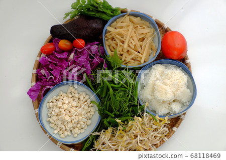 Raw material for Vietnamese family meal, vegetarian food dieting but nutrition 68118469