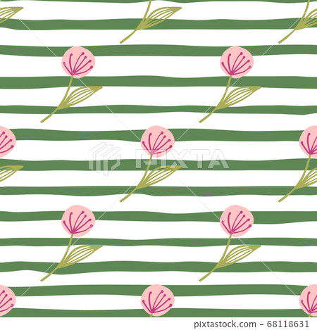 Diagonal located dandelion on seamless pattern. 68118631