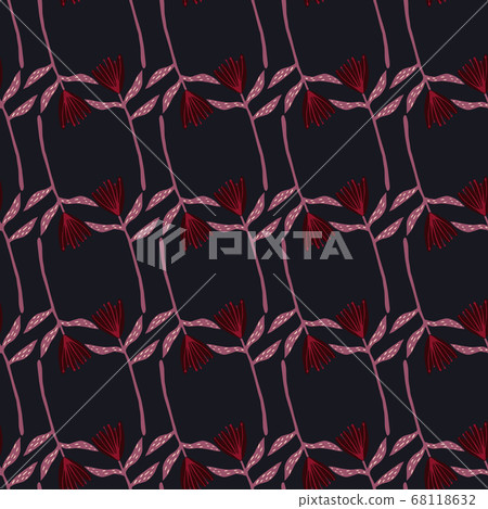 Dark botanic seamless pattern with red and pink Dark botanic seamless pattern with red and pink 68118632