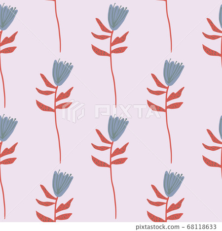 Flower silhouettes seamless pattern. Floral Flower silhouettes seamless pattern. Floral 68118633