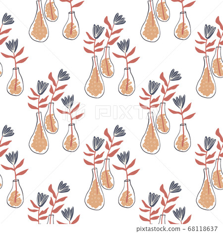 Isolated seamless pattern with flowers in a vase. - Stock Illustration ...