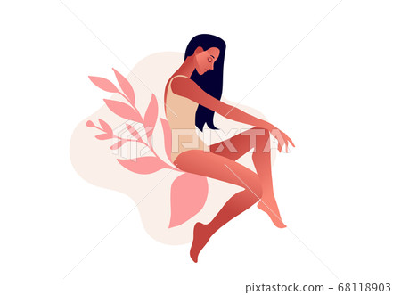 Urinary incontinence, cystitis, involuntary urination woman vector illustration. Bladder problems. Menopause, woman health. 68118903