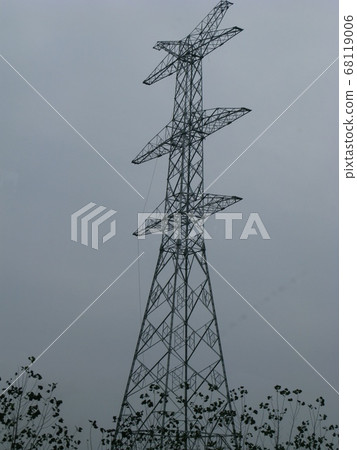 Transmission line tower under construction seen in China 68119006