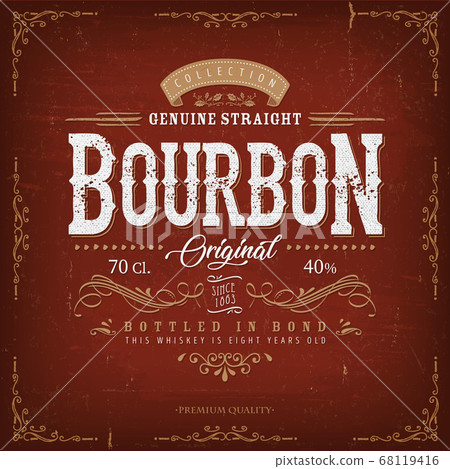 Vintage Bourbon Label For Bottle Vintage Bourbon Label For Bottle 68119416