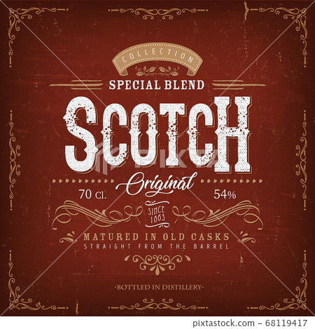Vintage Whisky Label For Bottle 68119417