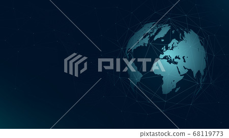 World map global network connection, technology futuristic plexus vector background futuristic 68119773