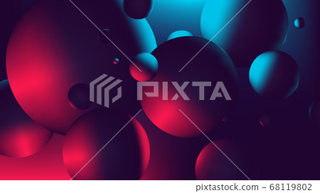 Red blue neon light with a reflection on sphere, gradient vector illustration Red blue neon light with a reflection on sphere, gradient vector illustration 68119802