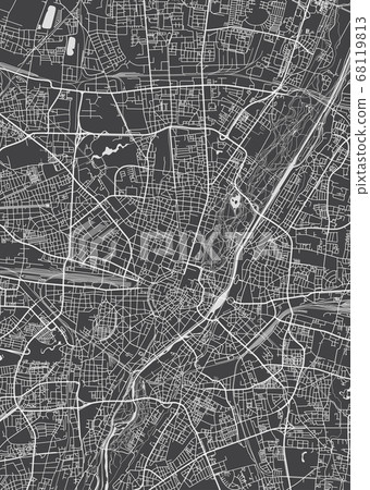 Munich city plan, detailed vector map Munich city plan, detailed vector map 68119813