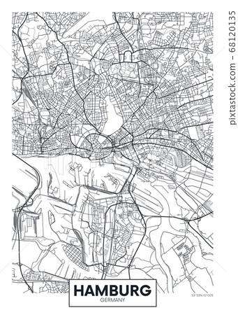 Detailed vector poster city map Hamburg Detailed vector poster city map Hamburg 68120135