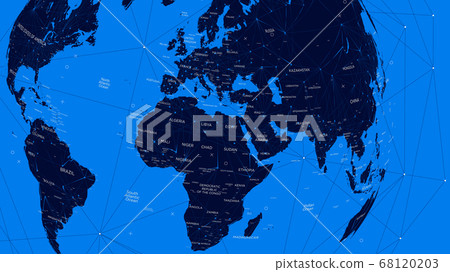 Blue political map of the world, vector flat illustration Blue political map of the world, vector flat illustration 68120203
