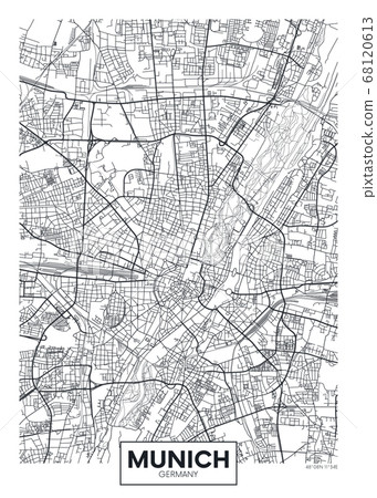 Detailed vector poster city map Munich Detailed vector poster city map Munich 68120613