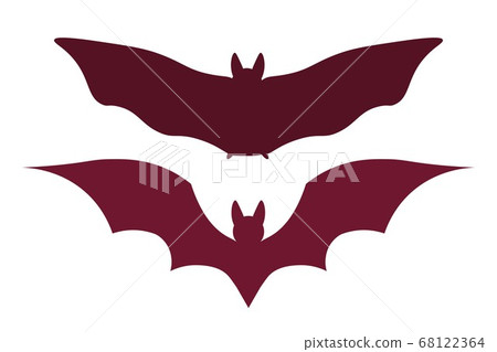 Set of silhouettes of bats on the white background. Template for background, banner, card, poster Set of silhouettes of bats on the white background. Template for background, banner, card, poster 68122364