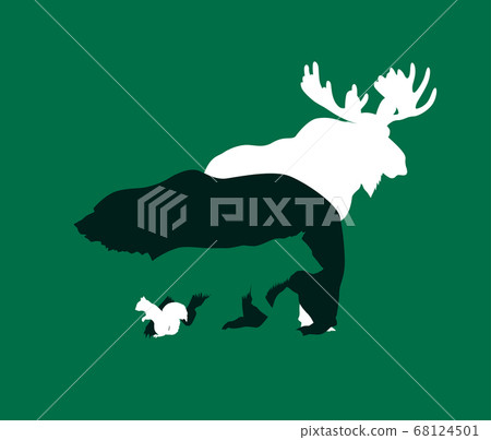 Silhouette of wild forest animals, vector illustration Silhouette of wild forest animals, vector illustration 68124501