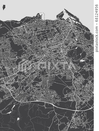 Monochrome detailed plan city of Edinburgh - Stock Illustration ...