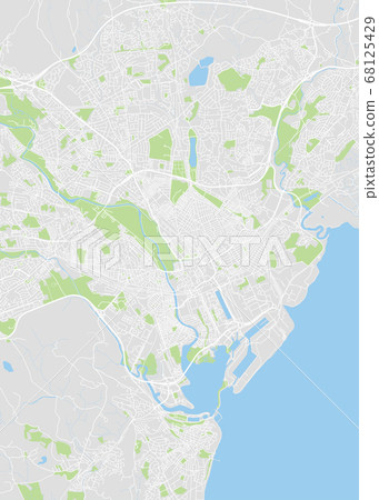 Detailed vector color map of Cardiff - Stock Illustration [68125429 ...