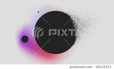 Sphere dissolves turning to dust on gradient background, abstract background Vector illustration 68126523