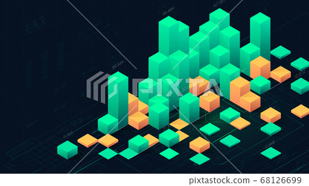 Futuristic digital data visualization, infographic columns of business analytics, creative concept Futuristic digital data visualization, infographic columns of business analytics, creative concept 68126699