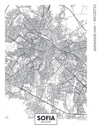 City map Sofia, travel vector poster design 68126722