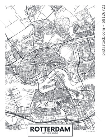 City map Rotterdam, travel vector poster design 68126723