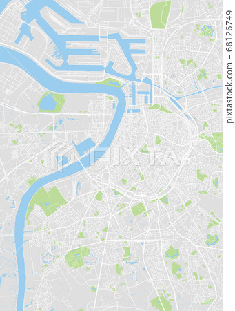 City map Antwerp, color detailed plan, vector 68126749