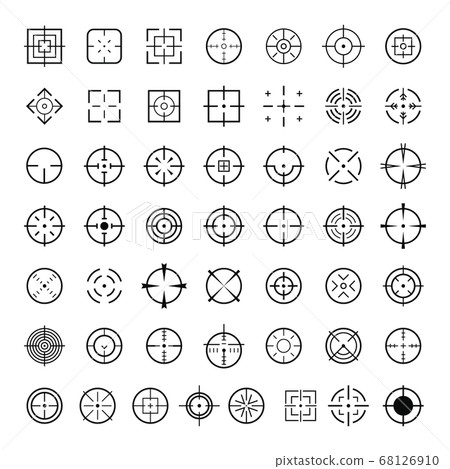 Aim target icons set, simple style Aim target icons set, simple style 68126910
