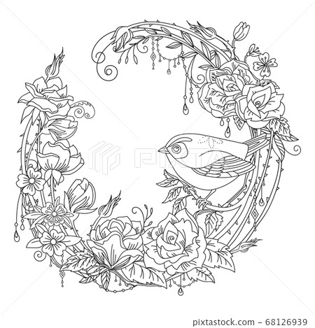 Coloring flowers and birds 10 Coloring flowers and birds 10 68126939