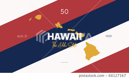 50 of 50 states of the United States with a name, nickname, and date admitted to the Union, Detailed Vector Hawaii Map for printing posters, postcards and t-shirts 50 of 50 states of the United States with a name, nickname, and date admitted to the Union, Detailed Vector Hawaii Map for printing posters, postcards and t-shirts 68127167