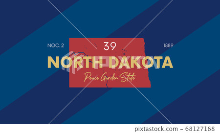 39 of 50 states of the United States with a name, nickname, and date admitted to the Union, Detailed Vector North Dakota Map for printing posters, postcards and t-shirts 39 of 50 states of the United States with a name, nickname, and date admitted to the Union, Detailed Vector North Dakota Map for printing posters, postcards and t-shirts 68127168