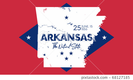 25 of 50 states of the United States with a name, nickname, and date admitted to the Union, Detailed Vector Arkansas Map for printing posters, postcards and t-shirts 25 of 50 states of the United States with a name, nickname, and date admitted to the Union, Detailed Vector Arkansas Map for printing posters, postcards and t-shirts 68127185