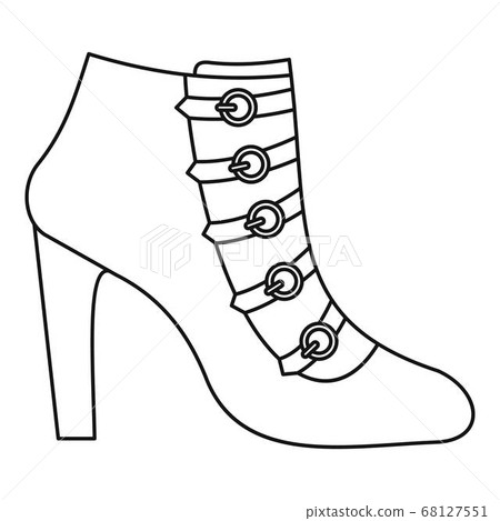 Woman shoes icon vector thin line Woman shoes icon vector thin line 68127551