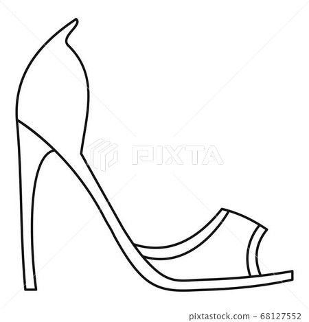Woman shoes icon vector thin line Woman shoes icon vector thin line 68127552